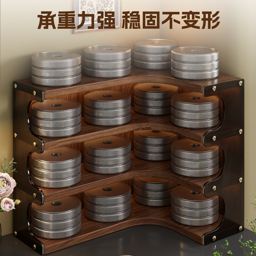 원목 코너형 컵정리대 커피잔 머그컵 수납선반 홈카페 진열대 월넛블랙티-2단 원사이즈 1개 이미지 6