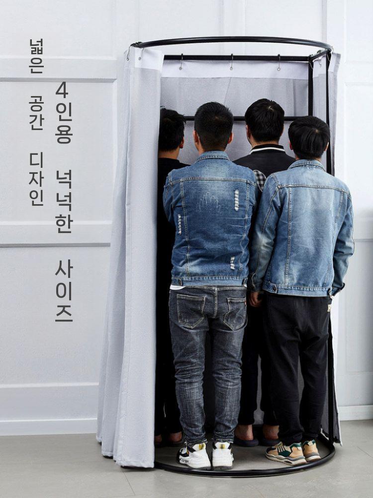 간이 탈의실 옷가게 선반 피팅룸 문발 커튼 스탠드 드레스룸 블랙 85x80x200cm - 상세 이미지 4