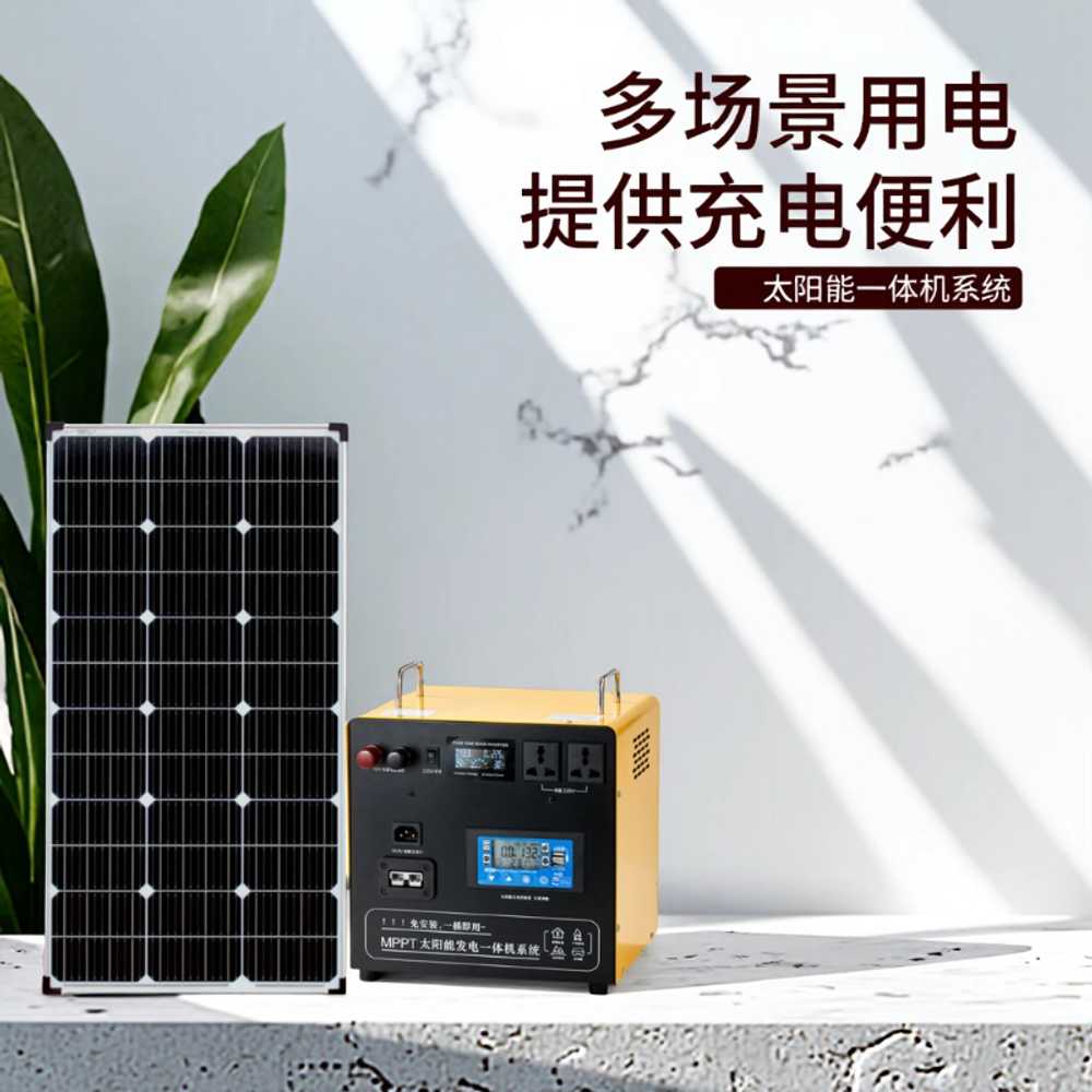 태양광 패널 발전기 아파트 캠핑 모듈 캠핑카 베란다 200W 5만 배터리 60W 패널 - 상세 이미지 3