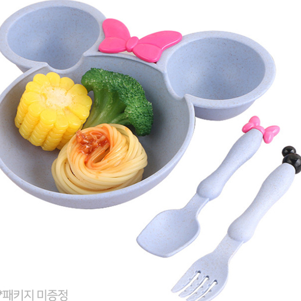 캐릭터디자인이유식준비물식판 밀짚소재식기세트 식기세척가능유아식판 - 상세 이미지 2
