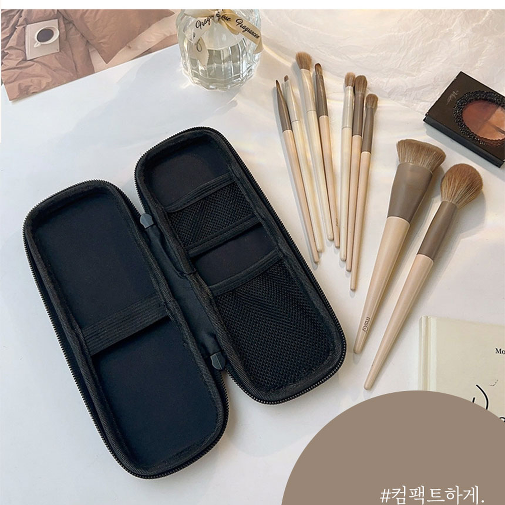 콤팩트사이즈여행용브러쉬파우치 고급무드휴대용메이크업브러쉬케이스 여행필수템메이크업정리화장솔파우치 - 상세 이미지 2