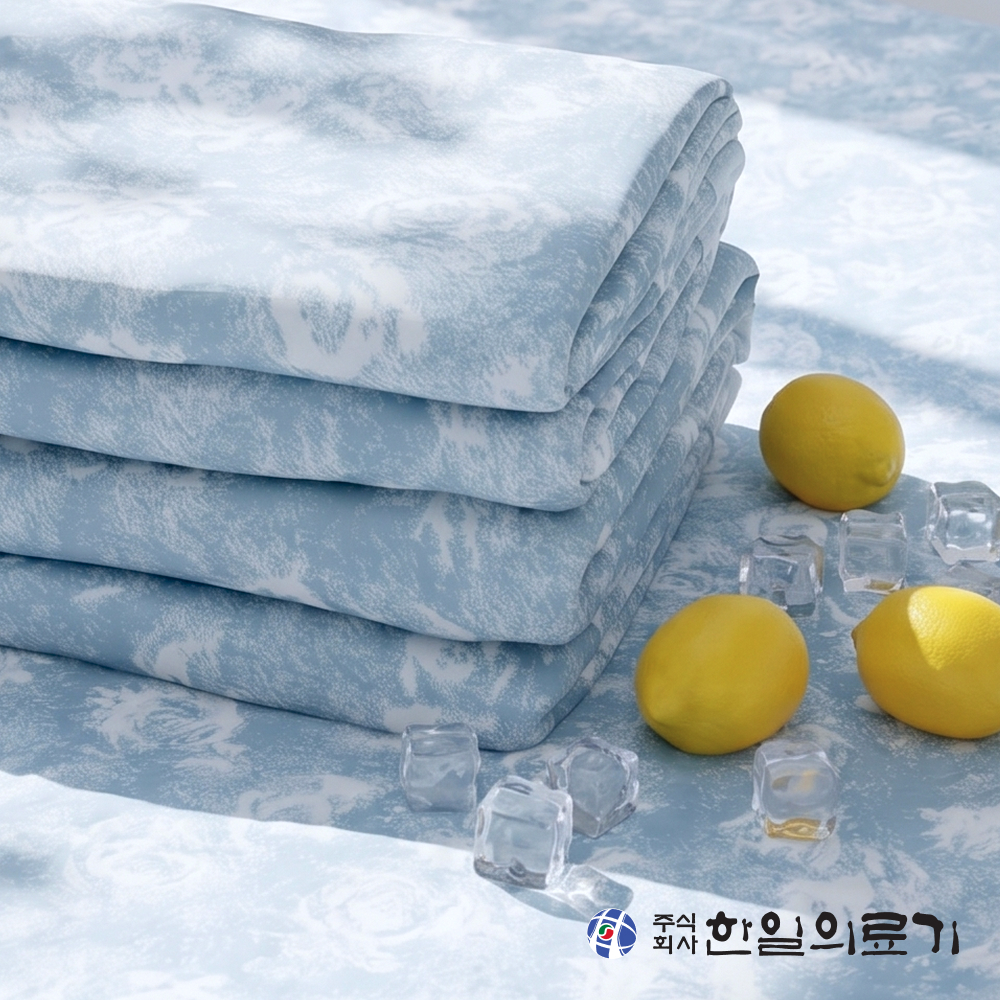 한일의료기 시원한 냉감패드 여름 아이스 쿨매트 침대패드 고정밴드 쿨링 이불 플로럴 Q 이미지 2