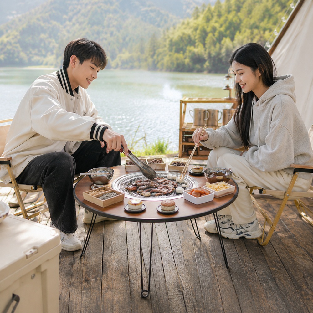 접이식 캠핑테이블 화로 숯불 스텐 가정용 바베큐 그릴 휴대용 스토브 - 상세 이미지 3