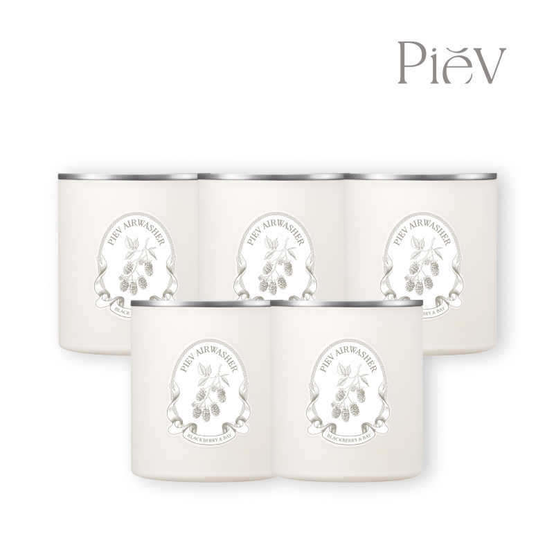 피에브 에어워셔 고체 탈취제 화장실 실내 냄새 제거 방향제 블랙베리앤베이, 250g, 5개 - 상품 이미지