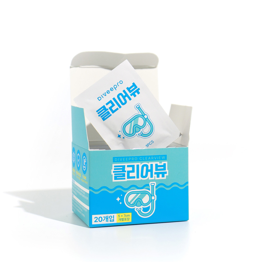 다이비프로 김서림방지 티슈 클리어뷰 안티포그 수경 물안경 스노쿨링마스크 렌즈용 수영 고글 - 상세 이미지 3