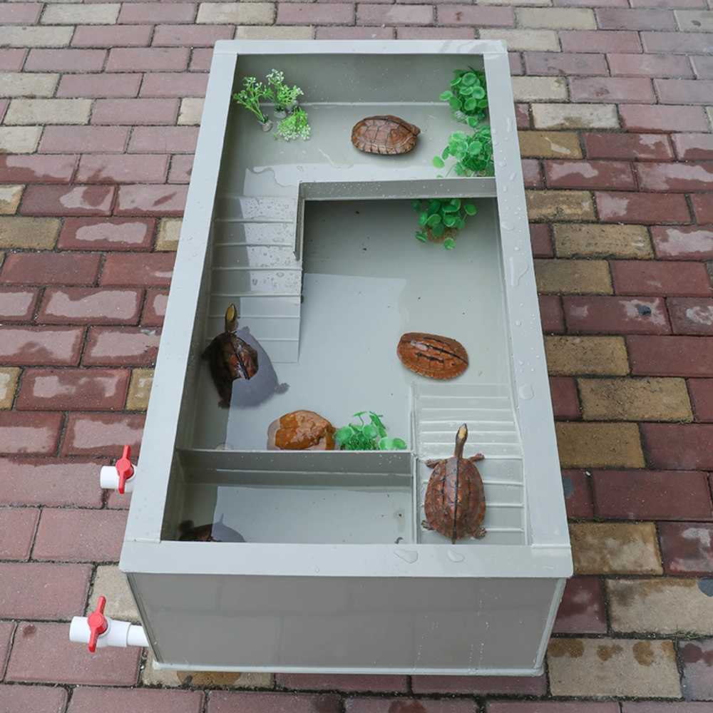 거북이 사육장 서식지 산란통 집 케이지 도마뱀 곤충 85x45x30 그레이 - 상세 이미지 5