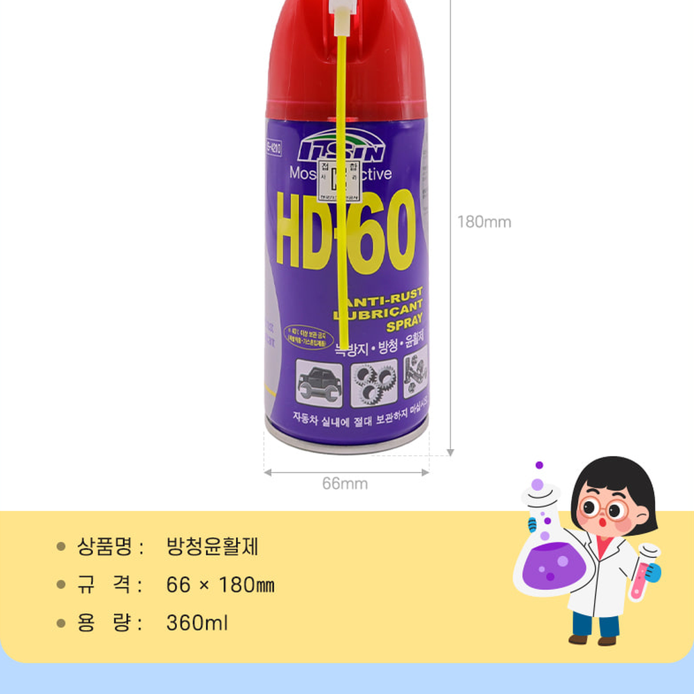 금속관리산업용녹방지스프레이 녹슬림방지금속보호제 다용도스프레이차량관리방청윤활제 - 상세 이미지 4