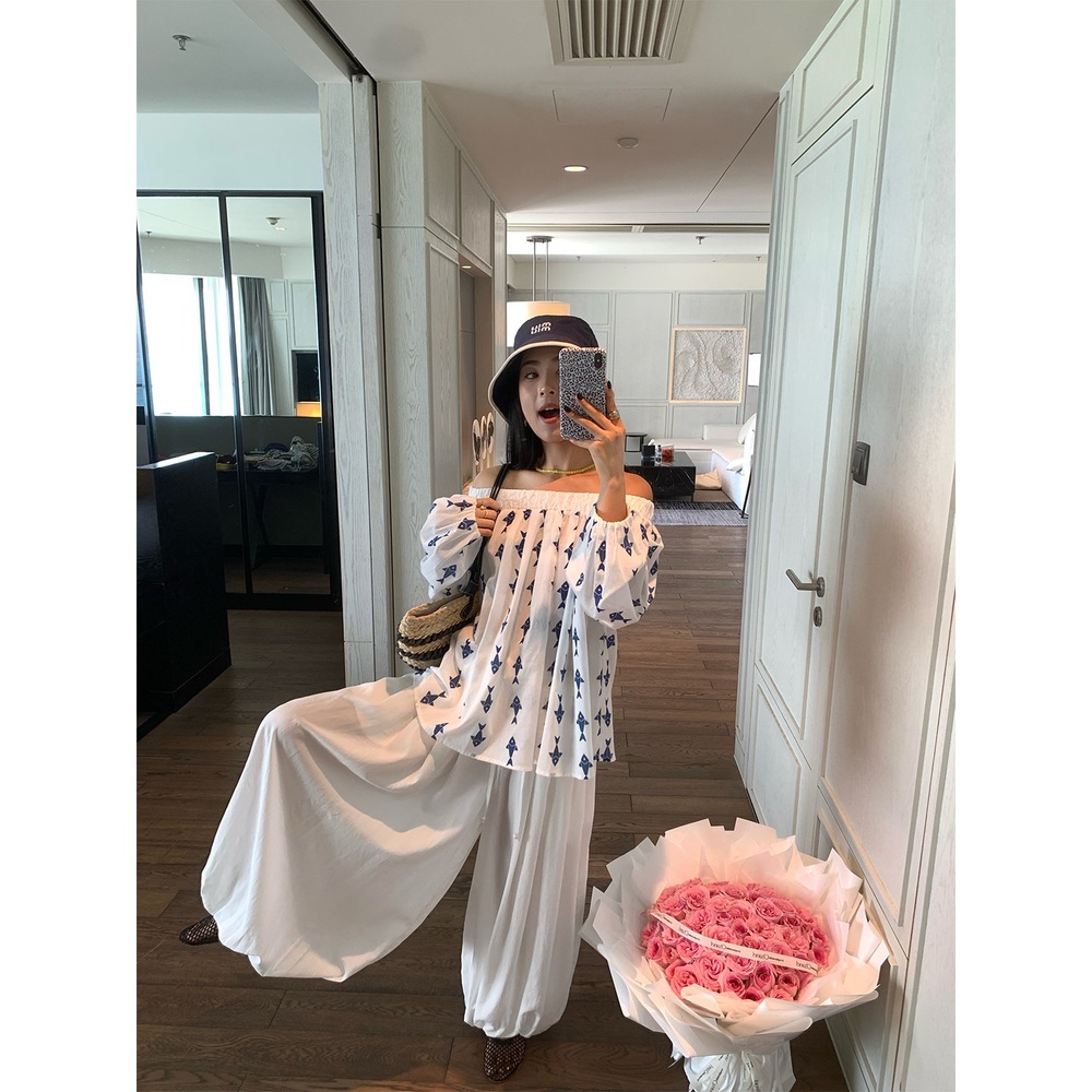 허리레이스포인트 밴딩 조거팬츠 텐셀소재 루즈핏 항아지바지 주름 여름 화이트 - 상세 이미지 4