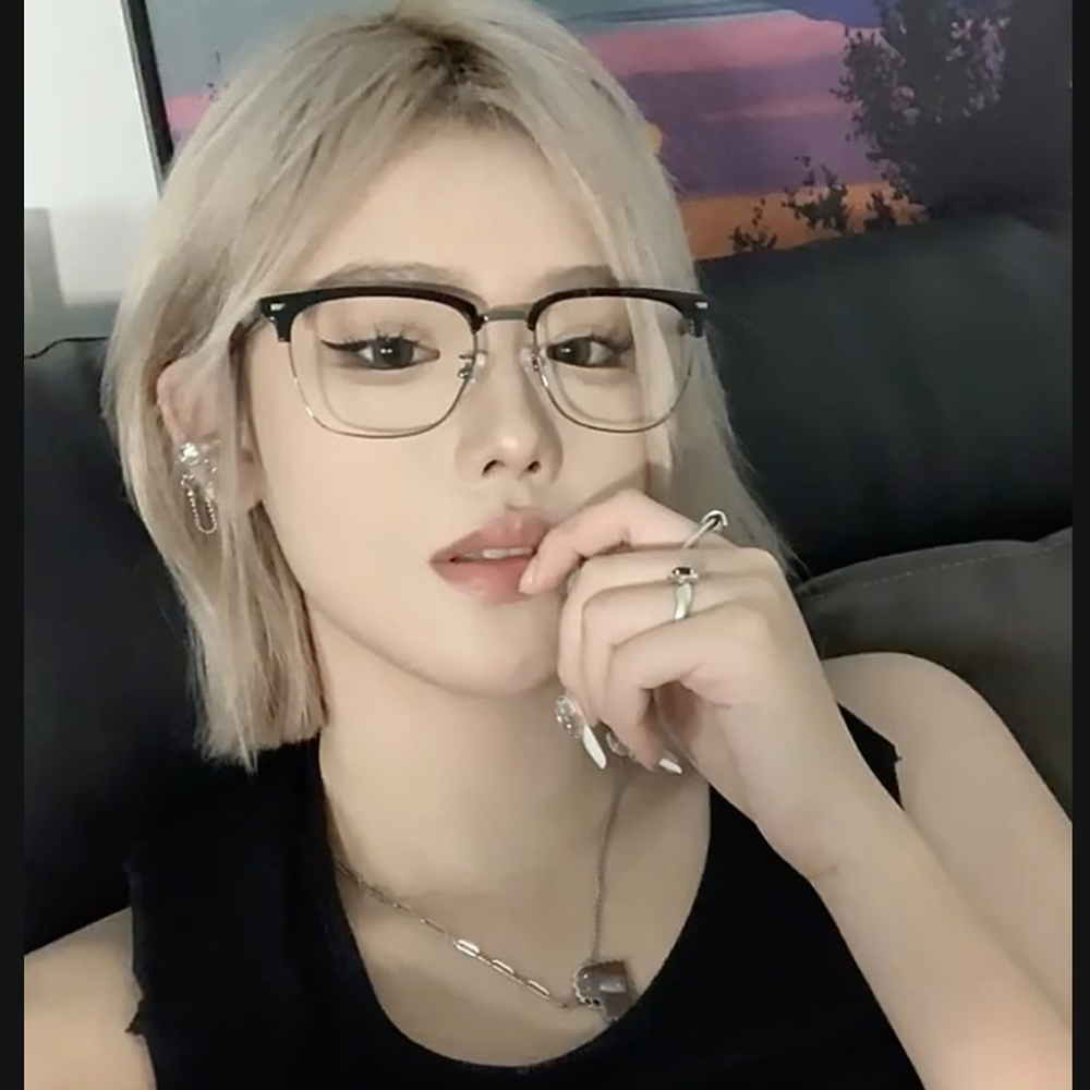 하금테패션아이템블루라이트차단안경 반뿔테시력보호블루라이트안경 눈건강 - 상세 이미지 2
