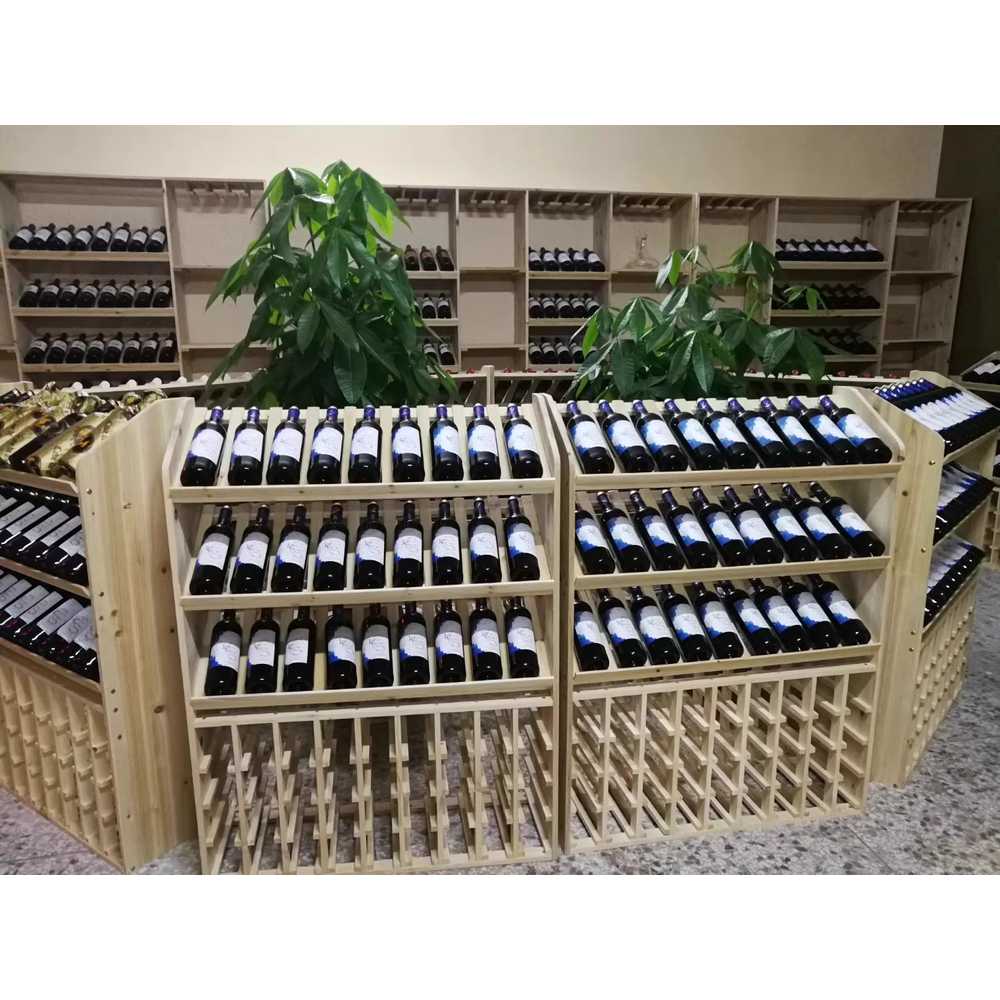 나무 와인 랙 우드 주방 진열대 원목 거치대 보관 바 120x90 원목 - 상세 이미지 2