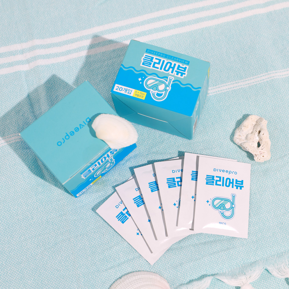 다이비프로 김서림방지 티슈 클리어뷰 안티포그 수경 물안경 스노쿨링마스크 렌즈용 수영 고글 - 상세 이미지 5