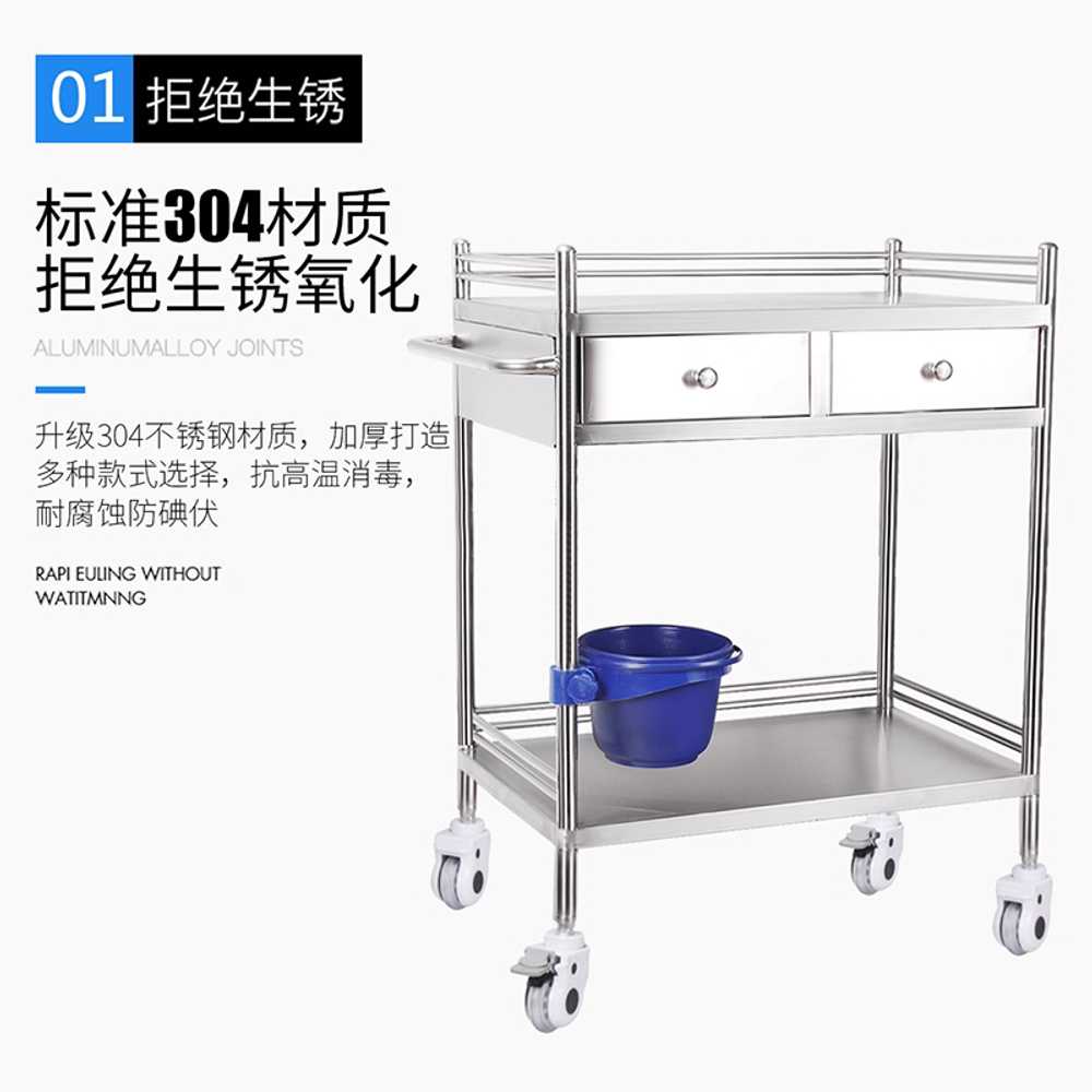 수납함 트롤리 다용도 이동식 선반 소품정리 카트 2서랍 1단 60cm+일반 휠 - 상세 이미지 3