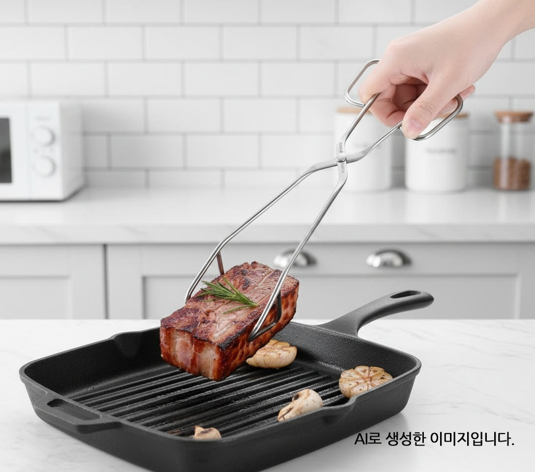 퓨어미즈키 올스텐 304 삼각 가위 집게 고기 핀셋 다용도 2개 세트 - 상세 이미지 2