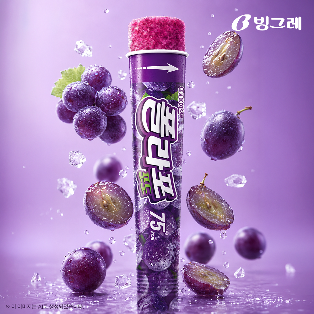 빙그레 폴라포 포도 120ml 35개 아이스크림 - 상품 이미지
