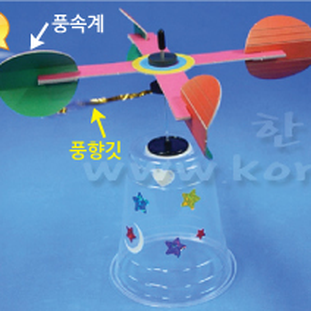 자기력탐구기상관측실험바람관측기 초등과학실험방과후수업풍향풍속계 DIY과학교구초등3학년1학기자기부상풍향계 5인세트 - 상세 이미지 2