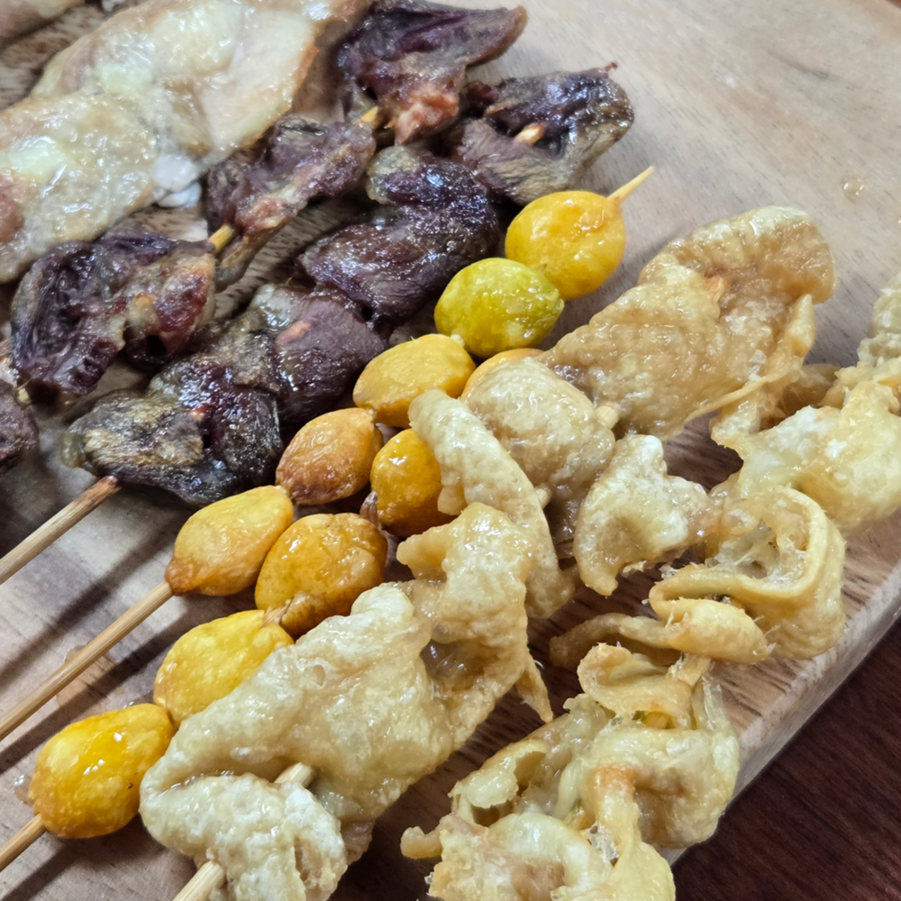 닭한마리 닭꼬치 모듬 6종(12꼬치) 370g 닭살 목살 파닭 껍질 염통 은행 포함 이미지 7
