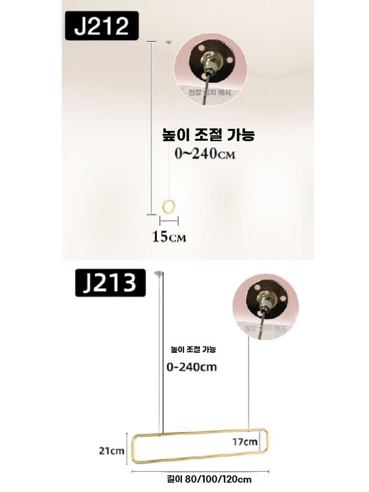 벽걸이 의류 행거 드레스 진열랙 매장용 옷걸이 벽부착 80CM - 상세 이미지 4