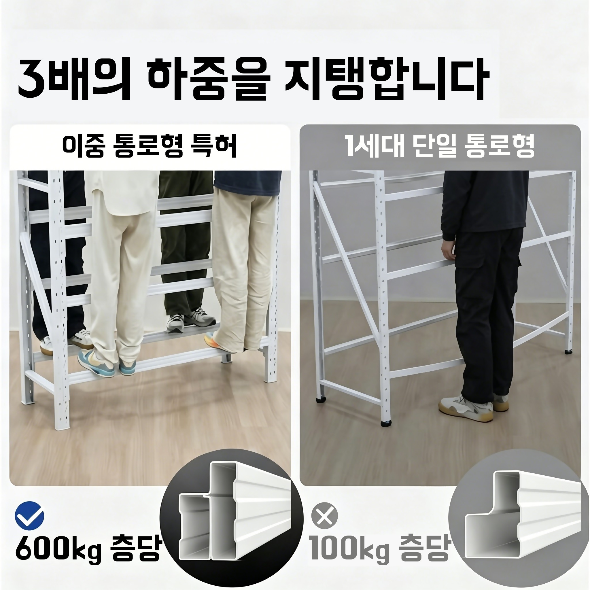 렉 철제 선반 배란다 선반 다용도 경량랙 고중량 조립식 독립형 선반 - 상세 이미지 3