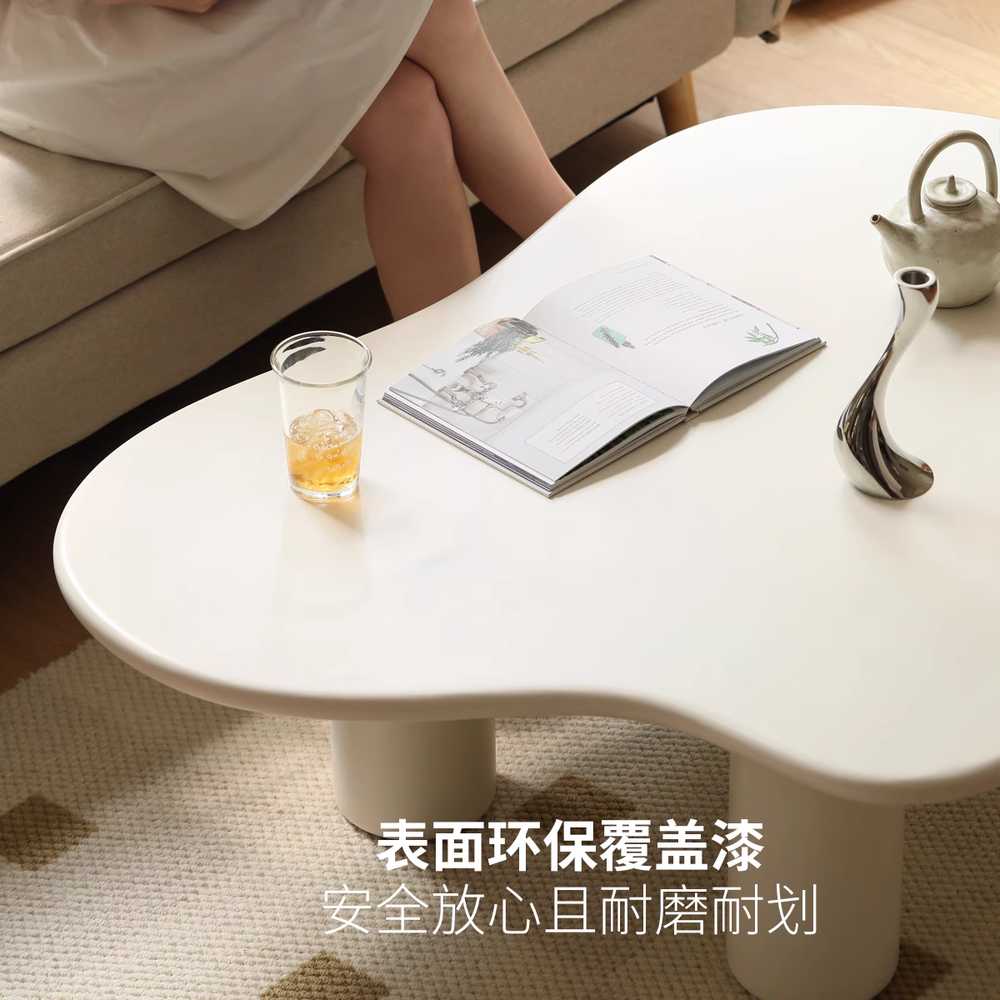 비정형 테이블 티 소파테이블 모던 웨이브 좌식 거실 350x1000 화이트 - 상세 이미지 5