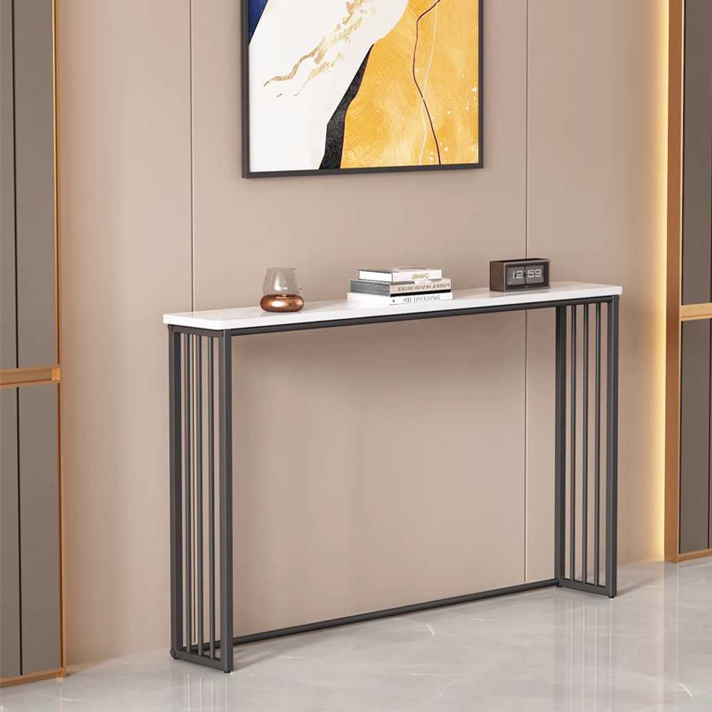 현관 테이블 북유럽 복도 콘솔장 슬림 진열장 골드 75x80cm - 골드 - 상세 이미지 3