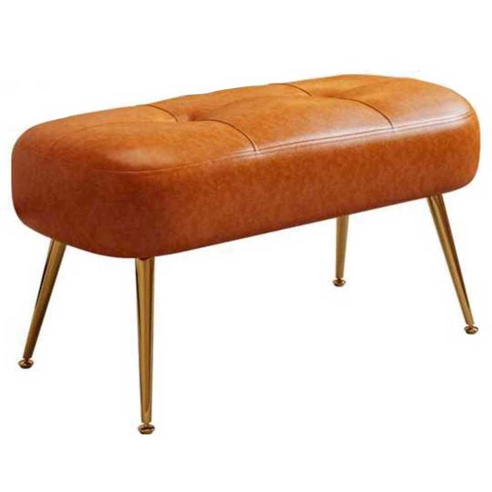 벨벳 벤치 라운지 북유럽 긴의자 스툴 카페 매장용 80x36x41cm - 오렌지 - 상품 이미지
