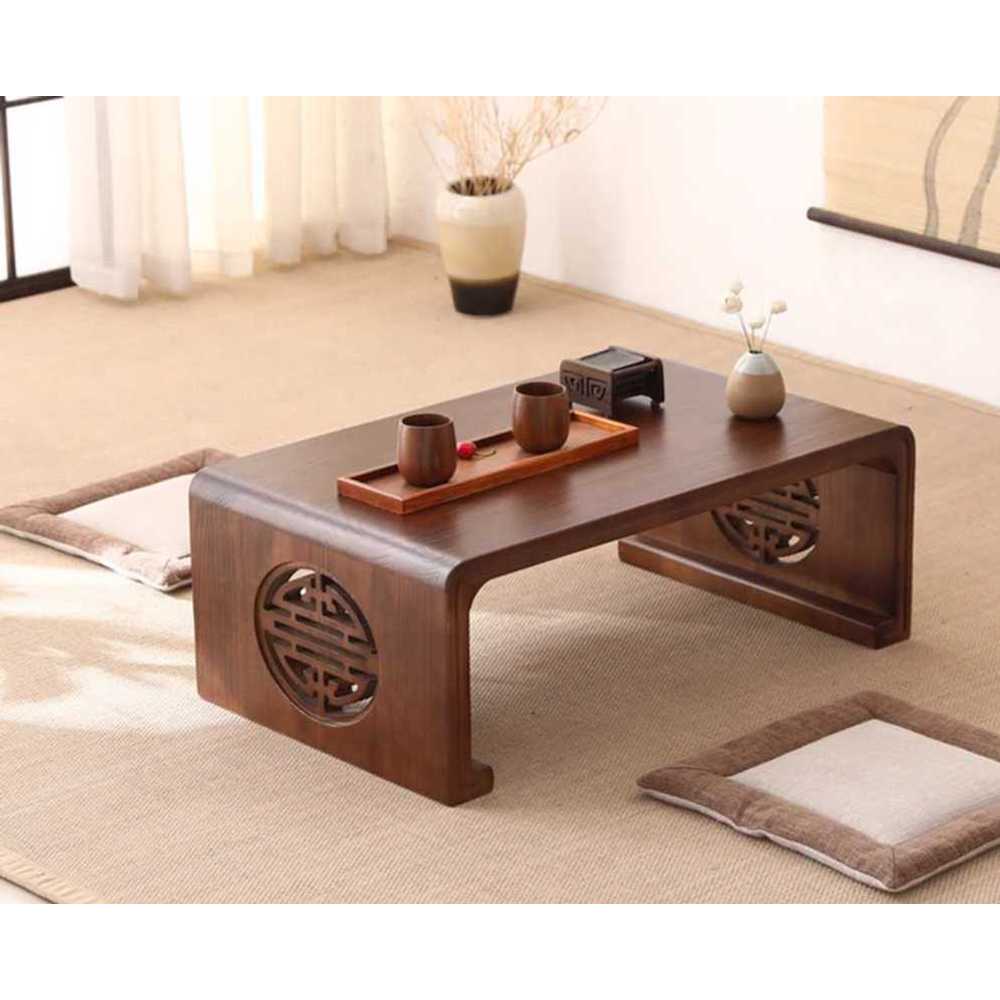 전통 찻상 엔틱 탁자 레트로 다과상 좌탁 테이블 우드 월넛 50X40X30 - 상품 이미지