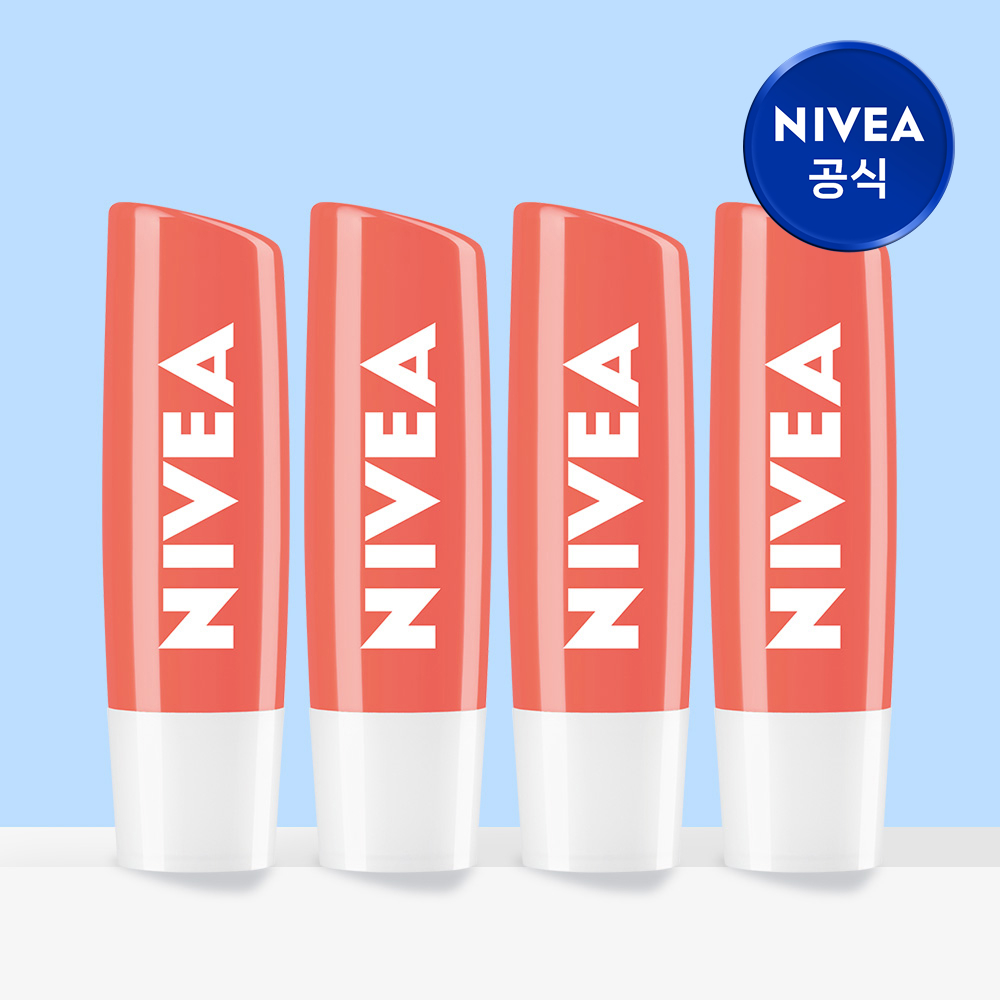 니베아 립케어 피치 샤인 4.8g, 4개 - 상품 이미지