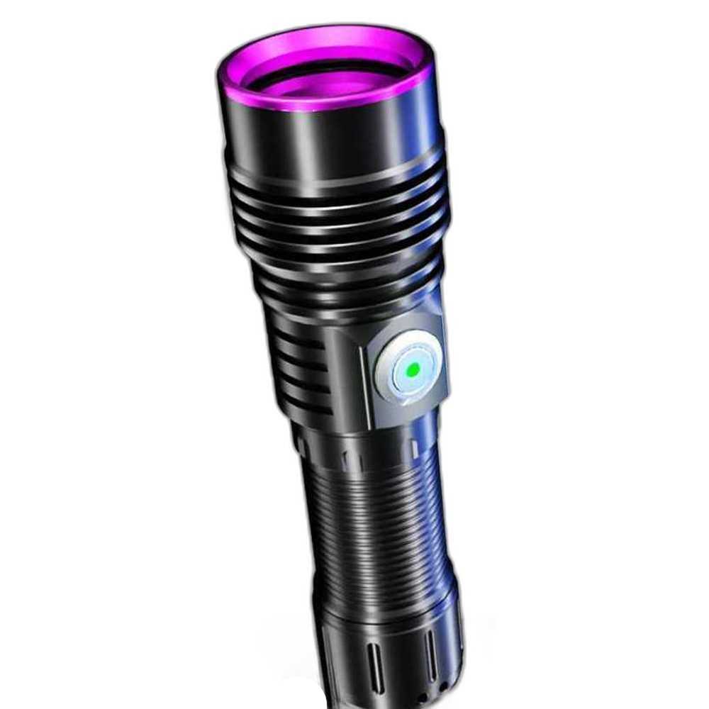 자외선 손전등 UV 휴대용 플래시 형광 랜턴 탐지 감지 80W/365nm (18650 배터리 1개) - 상품 이미지