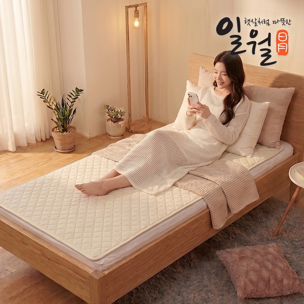 일월 프리미엄 모달 카본매트 탄소 워셔블 전기매트 싱글 이미지 8