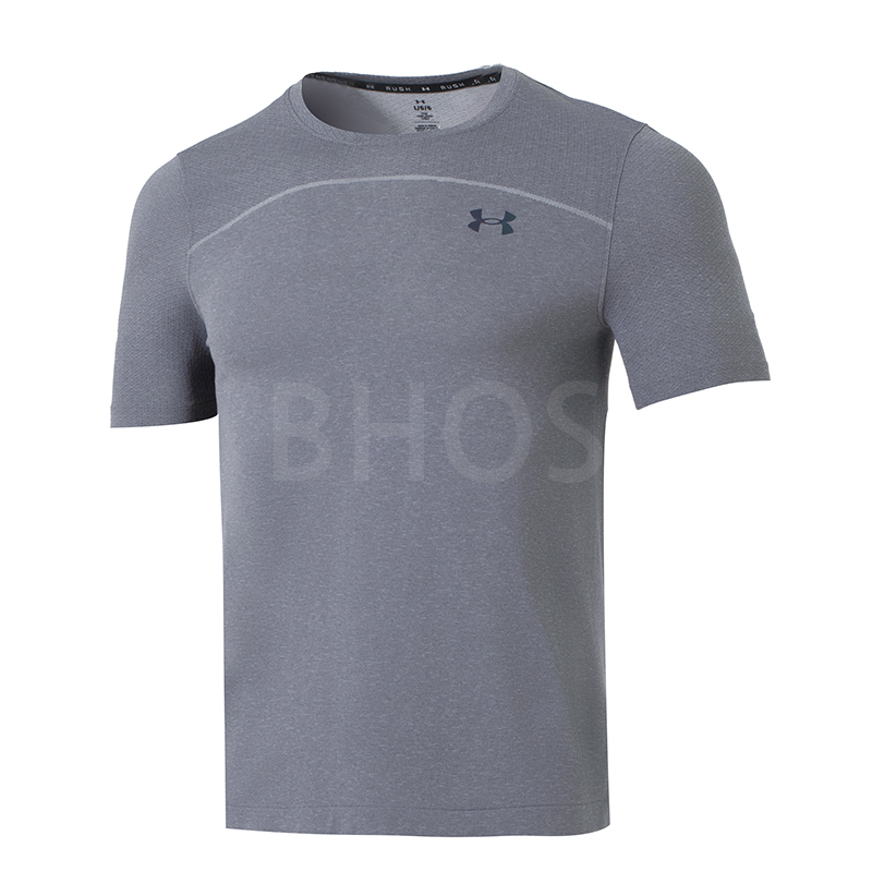 언더아머 UA Rush Seamless Wordmark SS 그레이