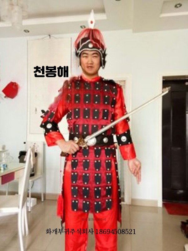 사극 장군 의상 복장 코스튬 이순신 블랙솔저 풀세트 모자 포함 150-190cm - 상세 이미지 4