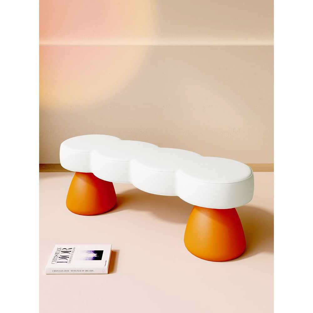 감성 벤치 구름 휴게실 카페 인테리어 디자인 대기 80x40x43cm - 화이트 - 상세 이미지 5