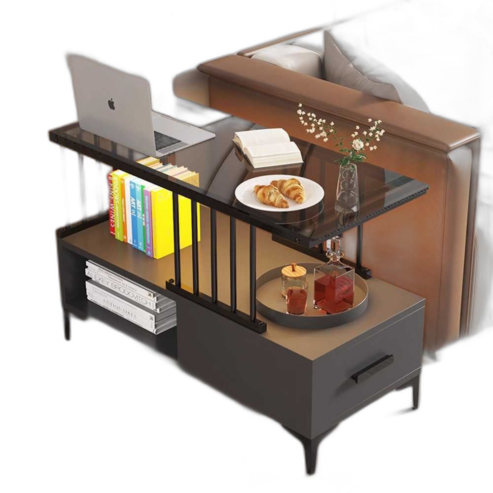 쇼파 협탁 미용실 거실 사이드테이블 침대 보조탁상 80x30x60 블랙 이미지 7