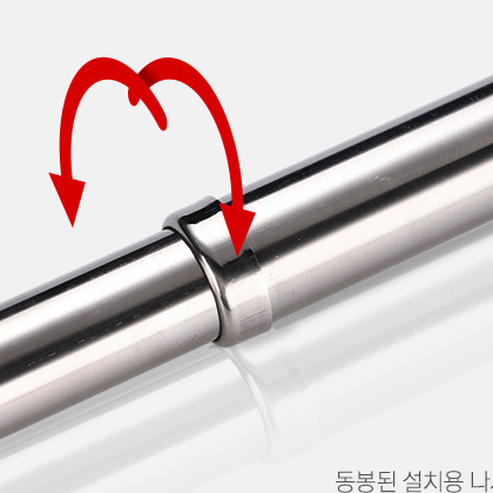 스텐옷장정리옷장봉 길이조절공간활용행거봉 고강도수납솔루션파이프행거 S - 상세 이미지 4