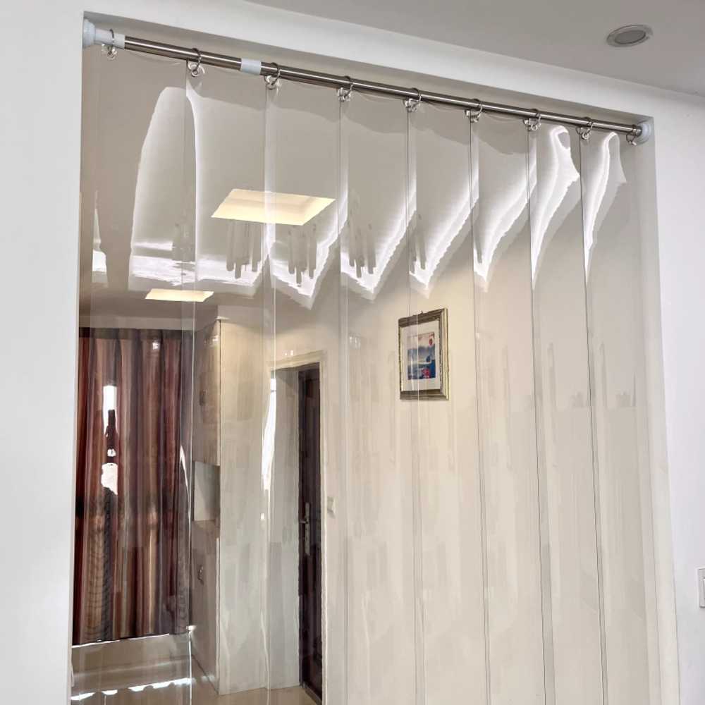 PVC 도어커튼 방풍 사무실 입구 파티션 냉기차단 현관 75x1.9m (5개) 흰색 1.6 - 상세 이미지 4