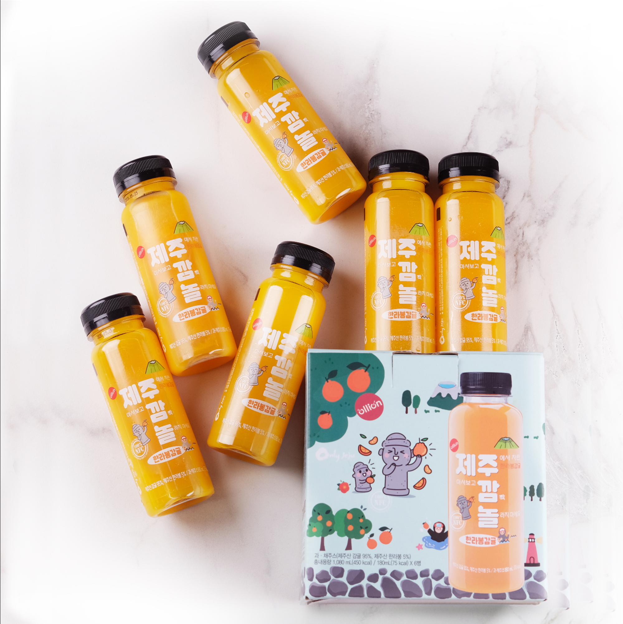 올리온 제주깜놀 100% 한라봉 감귤쥬스 180ml 6개 (1box) - 상세 이미지 2