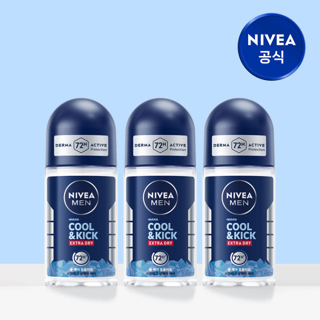 니베아 맨 데오드란트 롤온 쿨 앤 킥 50ml X 3개