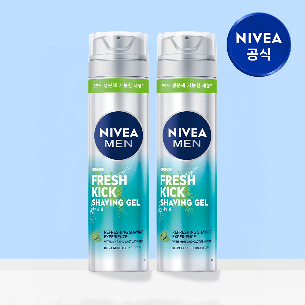니베아 맨 프레시 킥 쉐이빙 젤 면도젤 200ml, 2개 - 상품 이미지