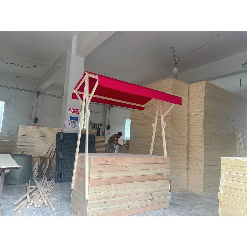플리마켓 가판대 진열 전시회 야외 야시장 접이식 60X150X200 노란색 흰색 이미지 6