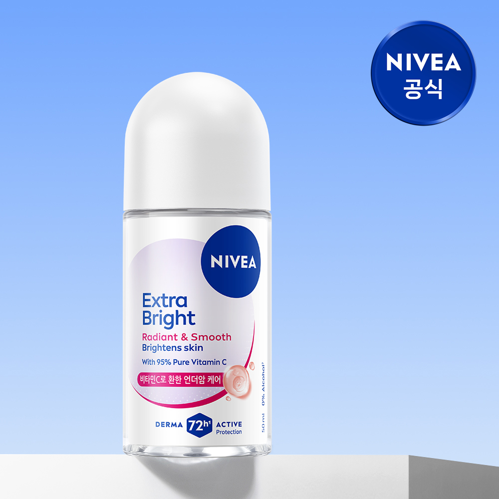 니베아 데오드란트 롤온 엑스트라 브라이트 50ml, 1개 - 상품 이미지