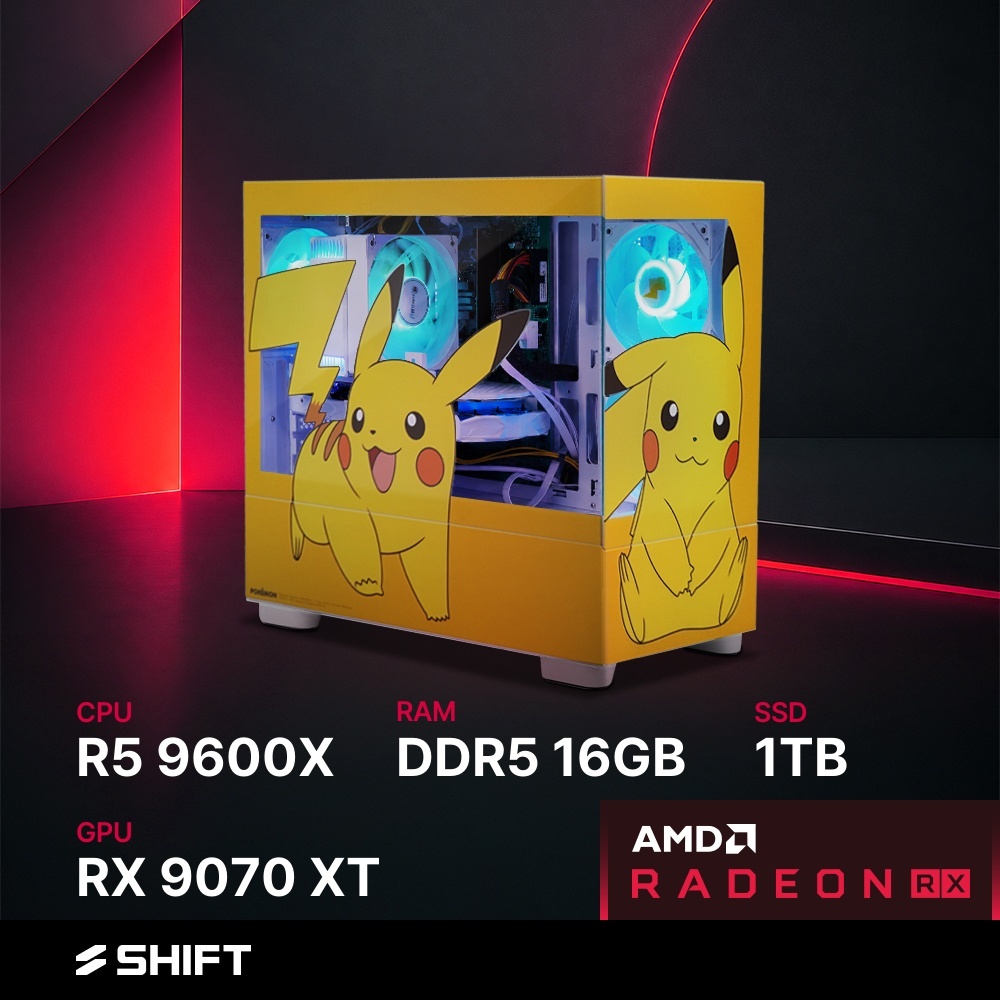 주연테크 시프트 AMD 라이젠5 9600X RX 9070 XT DDR5 16G NVMe 1T 게이밍 컴퓨터 PKP96X97XT2-16G1T 포켓몬스터 - 상품 이미지