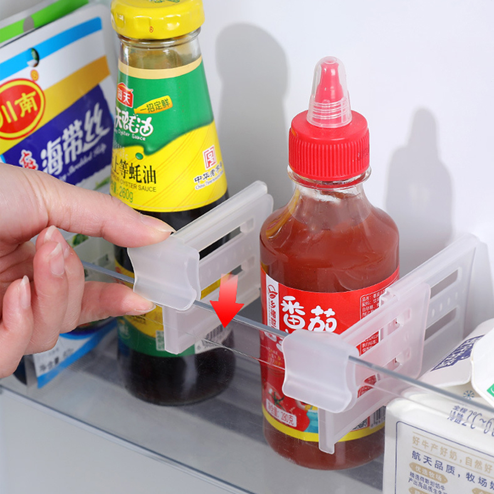 길이조절클립형냉장고칸막이 투명공간분리냉장고정리대 싱크대틈새냉동실수납칸막이클립 4P - 상세 이미지 4
