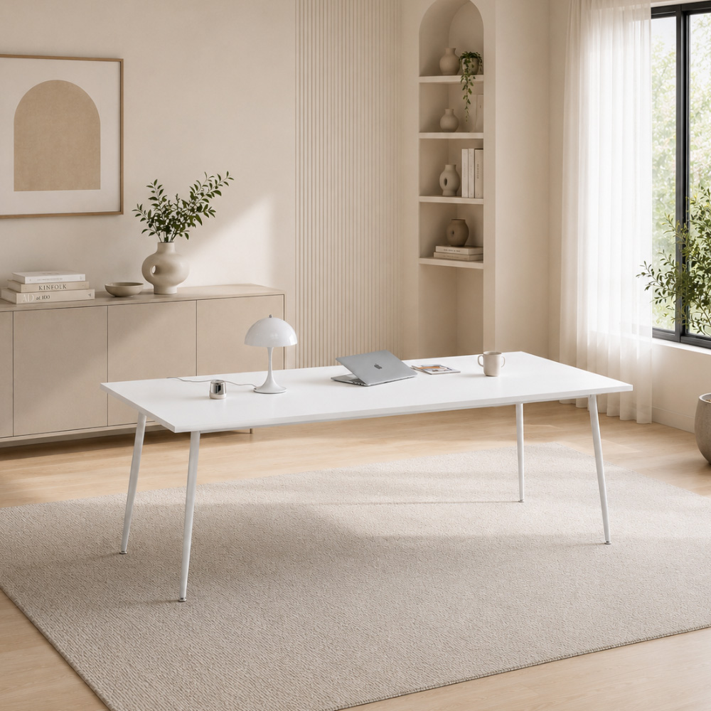 티에스퍼니처 베일리 LPM 회의테이블 책상 사무용 1800x900mm, 화이트+올화이트 - 상품 이미지