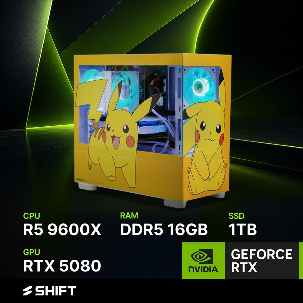주연테크 시프트 AMD 라이젠5 9600X RTX 5080 DDR5 16G NVMe 1T 게이밍 컴퓨터 PKP96X58-16G1T 포켓몬스터 - 상품 이미지