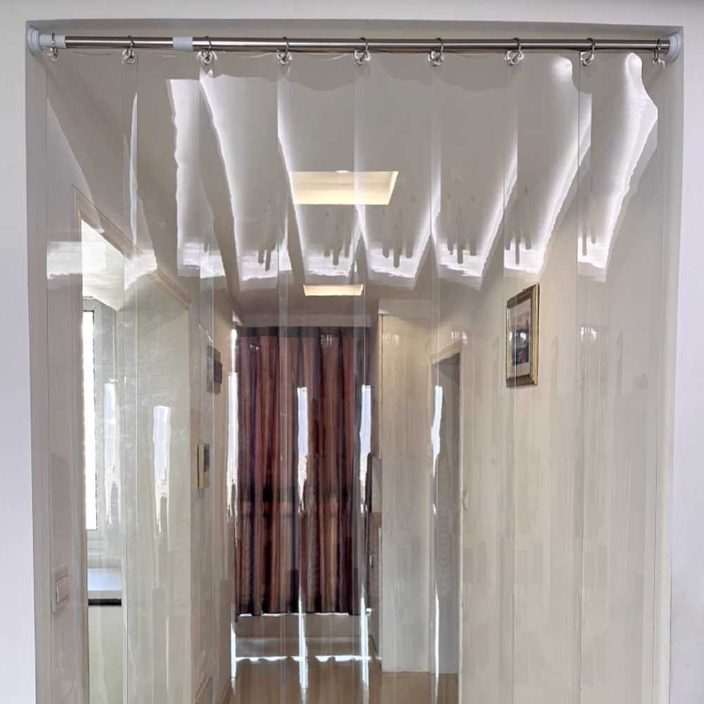 PVC 도어커튼 방풍 사무실 입구 파티션 냉기차단 현관 75x1.9m (5개) 흰색 1.6 - 상세 이미지 3