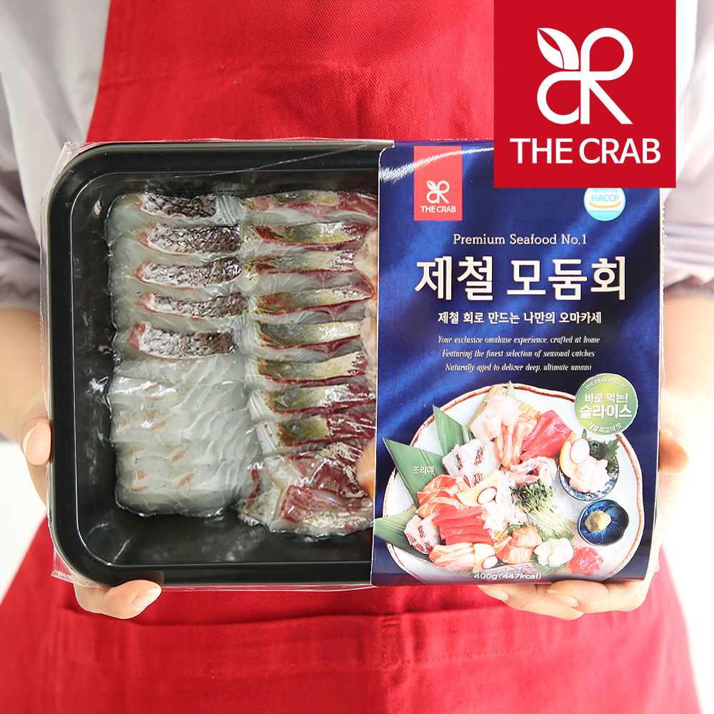 제철 모둠회 400g (필렛/슬라이스) 광어 도미 마스까와 숭어 연어 활어 생선회 - 상품 이미지