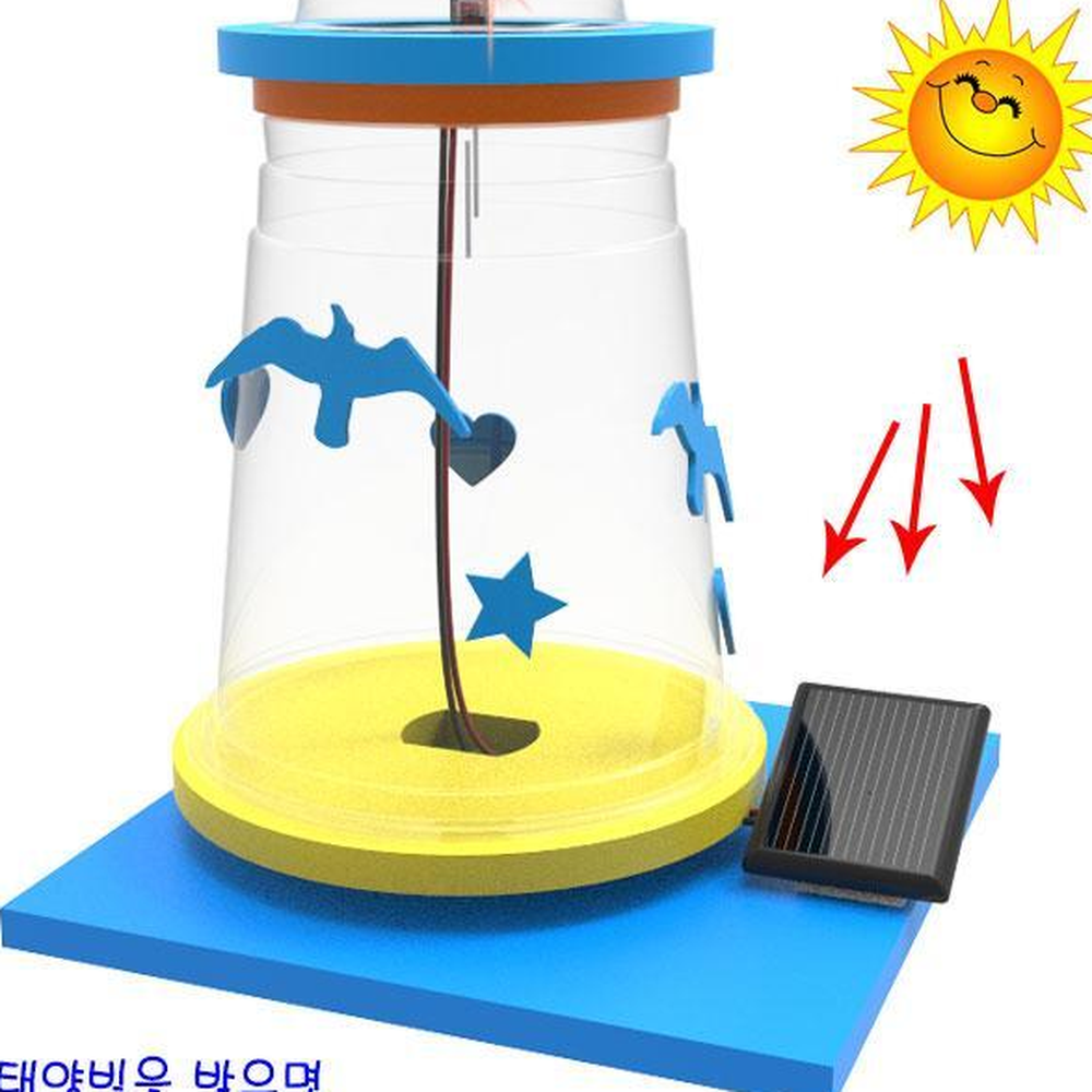 EVA갈매기스티커장식 투명컵LED등대 태양광전기발생실험 1세트 - 상세 이미지 2