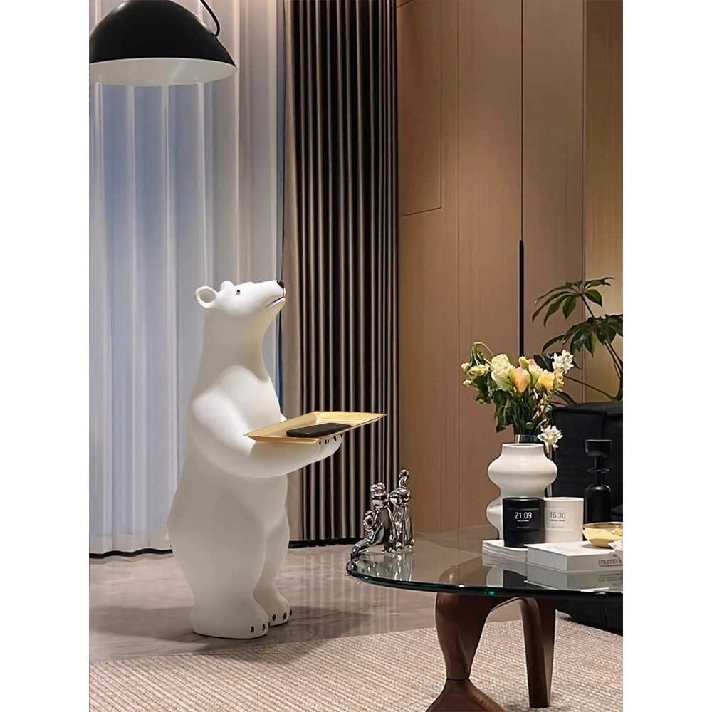 북극곰 사이드 테이블 수납 선반 대형 카페 인테리어 대형 A타입 - 상세 이미지 4