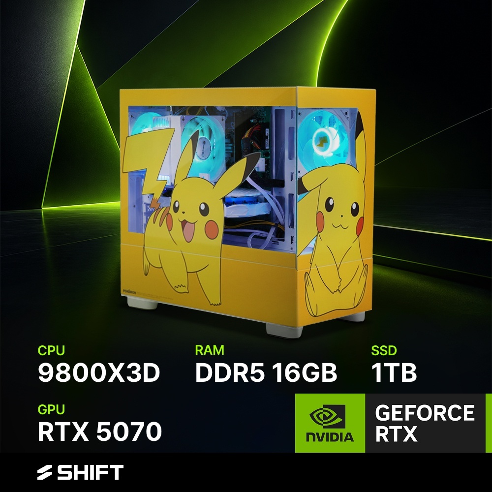 주연테크 시프트 AMD 라이젠7 9800X3D RTX 5070 DDR5 16G NVMe 1T 게이밍 컴퓨터 PKP98X57-16G1T 포켓몬스터 - 상품 이미지
