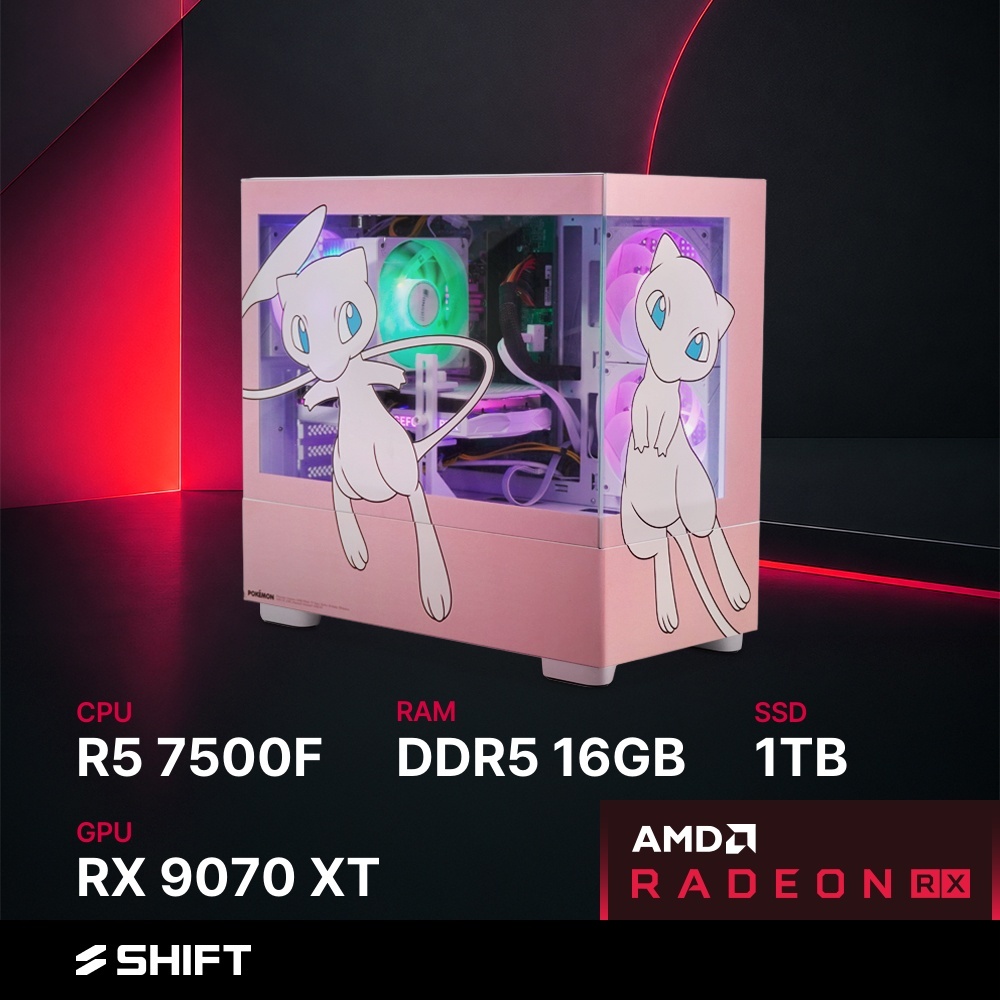 주연테크 시프트 AMD 라이젠5 7500F RX 9070 XT DDR5 16G NVMe 1T 게이밍 컴퓨터 PKM75F97XT2-16G1T 포켓몬스터 - 상품 이미지